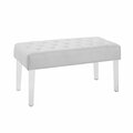 Linon Home Dcor Ella Glitz Acrylic Leg Bench 368261GLTZ01